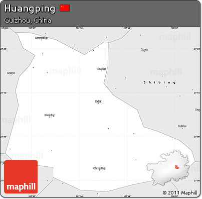 Silver Style Simple Map of Huangping