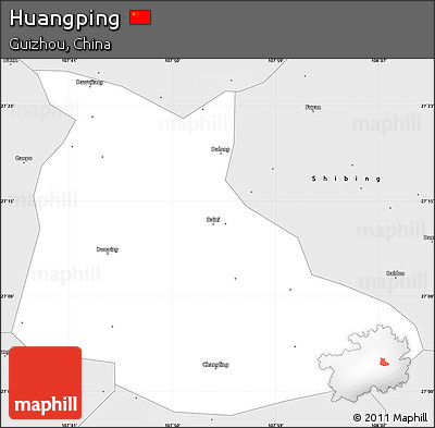 Silver Style Simple Map of Huangping