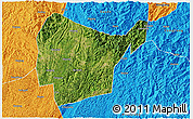 Satellite 3D Map of Libo, political outside