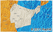 Shaded Relief 3D Map of Libo, political outside