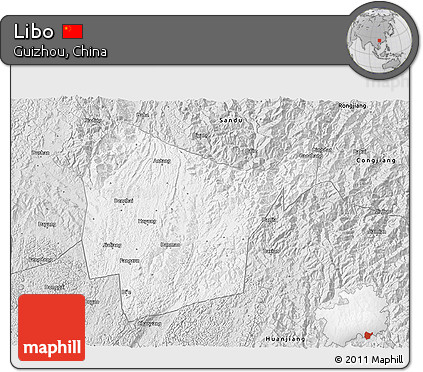 Silver Style 3D Map of Libo