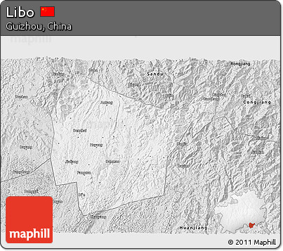 Silver Style 3D Map of Libo
