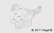 Silver Style 3D Map of Libo, single color outside
