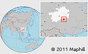 Gray Location Map of Libo, highlighted parent region