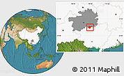 Satellite Location Map of Libo, highlighted country, highlighted parent region