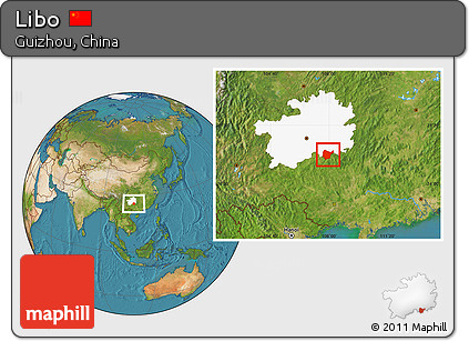 Satellite Location Map of Libo, highlighted parent region