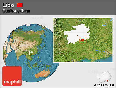 Satellite Location Map of Libo, highlighted parent region