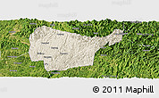 Shaded Relief Panoramic Map of Libo, satellite outside