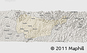 Shaded Relief Panoramic Map of Libo, semi-desaturated