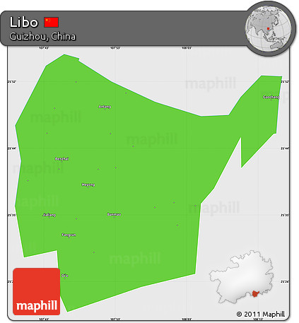 Political Simple Map of Libo, single color outside