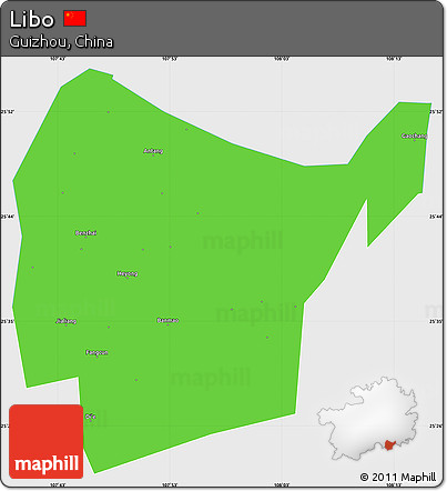Political Simple Map of Libo, single color outside