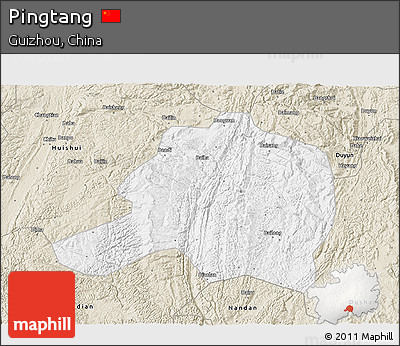 Classic Style 3D Map of Pingtang
