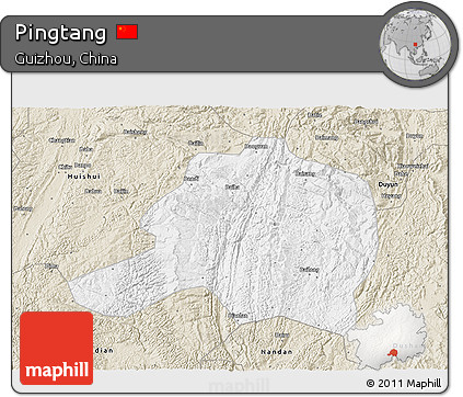 Classic Style 3D Map of Pingtang