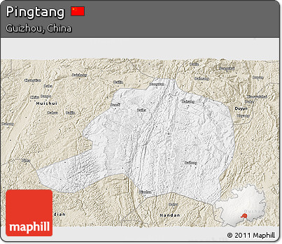 Classic Style 3D Map of Pingtang
