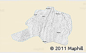 Classic Style 3D Map of Pingtang, single color outside