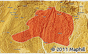 Political 3D Map of Pingtang, physical outside