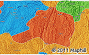 Political 3D Map of Pingtang