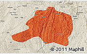Political 3D Map of Pingtang, shaded relief outside
