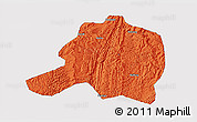 Political 3D Map of Pingtang, single color outside