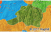 Satellite 3D Map of Pingtang, political outside