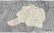 Shaded Relief 3D Map of Pingtang, darken, desaturated
