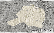 Shaded Relief 3D Map of Pingtang, darken, semi-desaturated