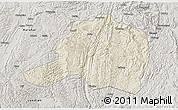 Shaded Relief 3D Map of Pingtang, semi-desaturated