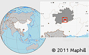 Gray Location Map of Pingtang, highlighted country, highlighted parent region