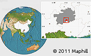 Satellite Location Map of Pingtang, highlighted country, highlighted parent region