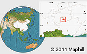 Satellite Location Map of Pingtang, highlighted country