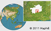 Satellite Location Map of Pingtang, highlighted parent region