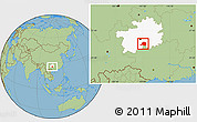 Savanna Style Location Map of Pingtang, highlighted parent region