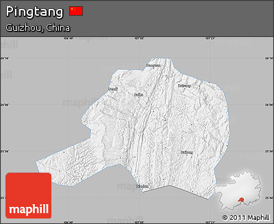 Gray Map of Pingtang, single color outside