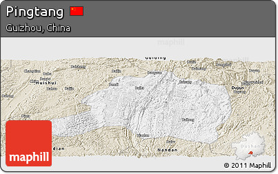 Classic Style Panoramic Map of Pingtang