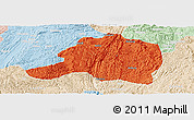 Political Panoramic Map of Pingtang, lighten