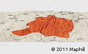 Political Panoramic Map of Pingtang, shaded relief outside