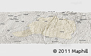 Shaded Relief Panoramic Map of Pingtang, semi-desaturated