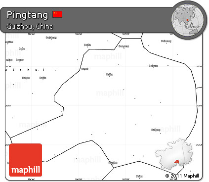 Blank Simple Map of Pingtang