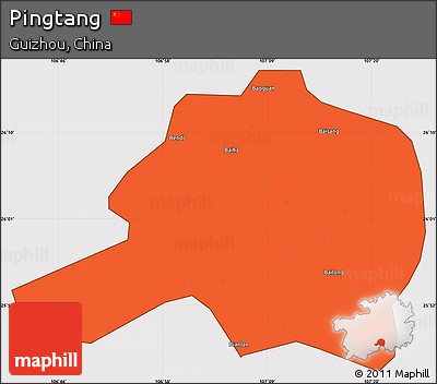 Political Simple Map of Pingtang, cropped outside
