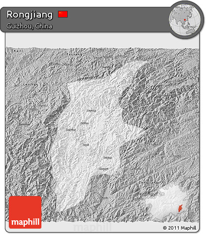Gray 3D Map of Rongjiang