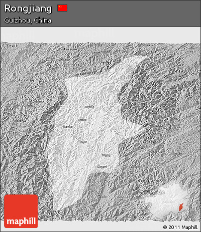 Gray 3D Map of Rongjiang