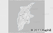 Gray 3D Map of Rongjiang, single color outside