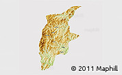 Physical 3D Map of Rongjiang, cropped outside