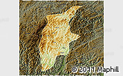 Physical 3D Map of Rongjiang, darken