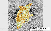 Physical 3D Map of Rongjiang, desaturated