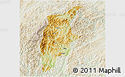 Physical 3D Map of Rongjiang, lighten