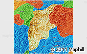Physical 3D Map of Rongjiang, political outside
