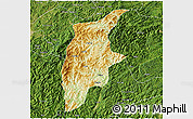 Physical 3D Map of Rongjiang, satellite outside