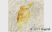 Physical 3D Map of Rongjiang, shaded relief outside
