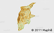 Physical 3D Map of Rongjiang, single color outside
